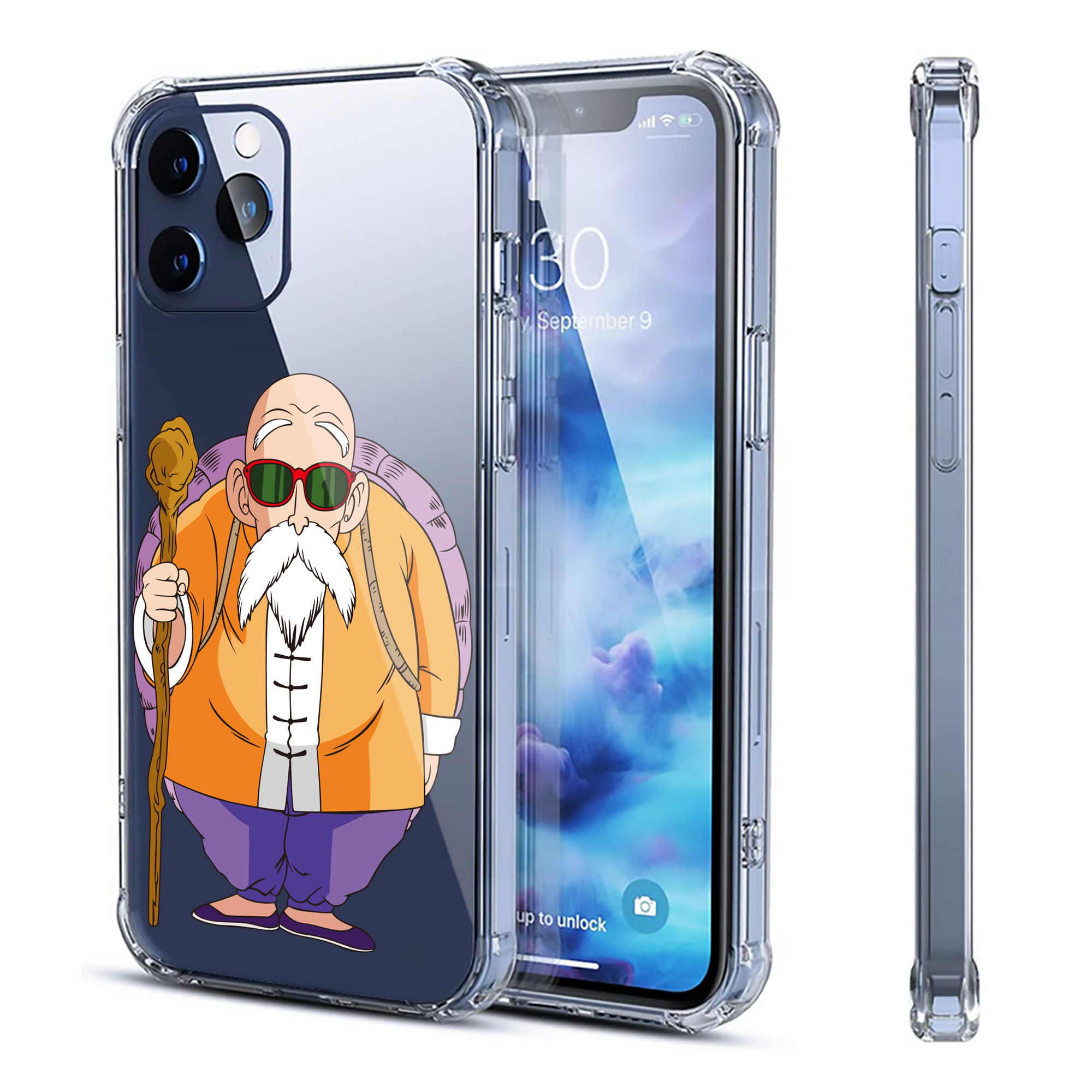 （画像用） ドラゴンボール 亀仙人（かめせんにん） DRAGON BALL Master Roshi Kame Sennin 【iPhone 12シリーズ対応】透明スマホケース（クリアソフトケース）